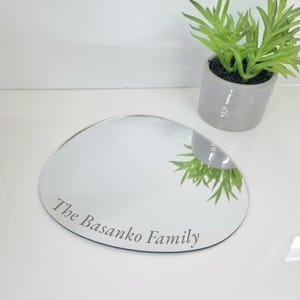 Pebble Acrylic Mirror Wall Art: Personalized Engraving Available