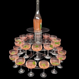 Champagne Wedding, Party Stands for Coupe Glasses & Champagne Bottles -  (Custom Sizes, shapes and Colours)