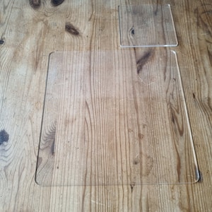 Placemats & Coasters, Square Shaped - Clear Acrylic (Custom Sizes, Colours, Shapes)