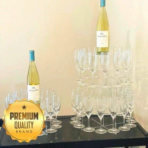 Champagne Flute Glasses Display Stands - Available in 2 sizes  (Custom Sizes & Colours)