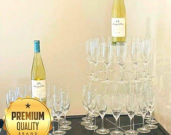 Champagne Flute Glasses Display Stands - Available in 2 sizes  (Custom Sizes & Colours)