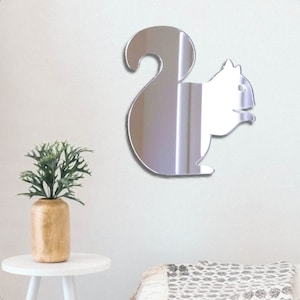 Squirrel Large Acrylic Mirror Wall Art -  (Custom Sizes, Shapes and Colours)