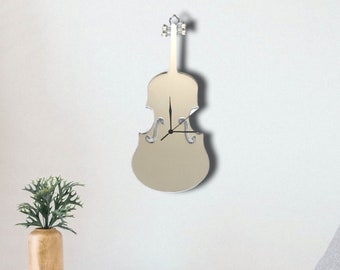 Double Bass Acrylic Clock – Many Colours Available (Bespoke Shapes and Sizes Made)