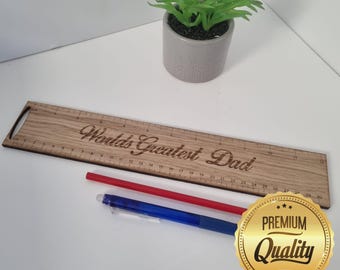 Personalised Ruler Gift - Wood, engraved, bespoke made