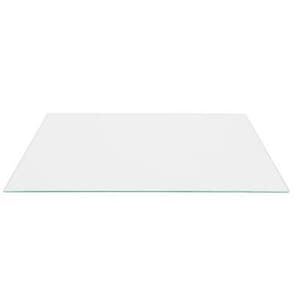 May include: Clear glass tabletop with a beveled edge.