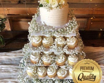 Multi Tier Acrylic Square Cake Stand for Weddings & Celebrations (Bespoke Styles/Shapes/Colours Made)