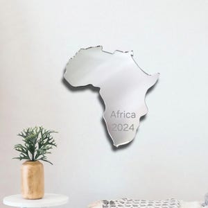 Africa Wall Art Mirrors with Rigid Backing and Hook - Large Sizes/Colour Options & Personalised Engraving