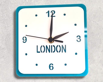 Personalised Place/Name Zone Clock. Many & Size Colour Options