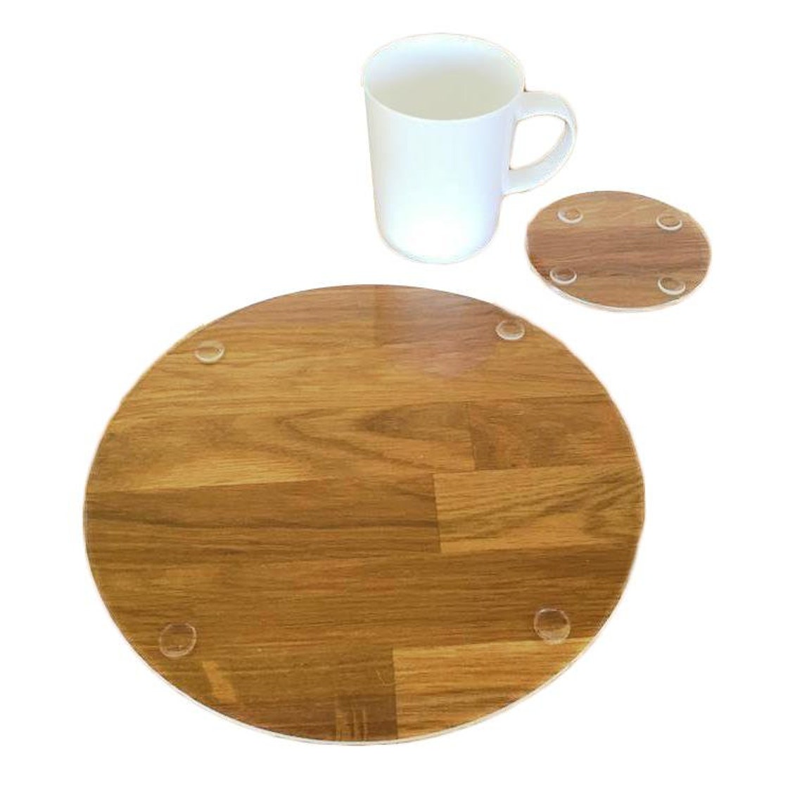 Round Placemat and Coaster Set Clear Etsy