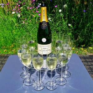 Champagne Flute Glasses Display Stands - Holds 12 Flutes (Custom Sizes, shapes and Colours)