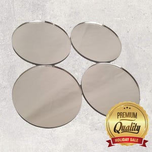 Piastrelle circolari - Specchio acrilico argento. (Dimensioni, forme e colori personalizzati, cerchi o fori)