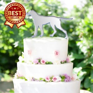 Pointer Dog-taarttoppers, kleuren, aangepaste vormen en gravure