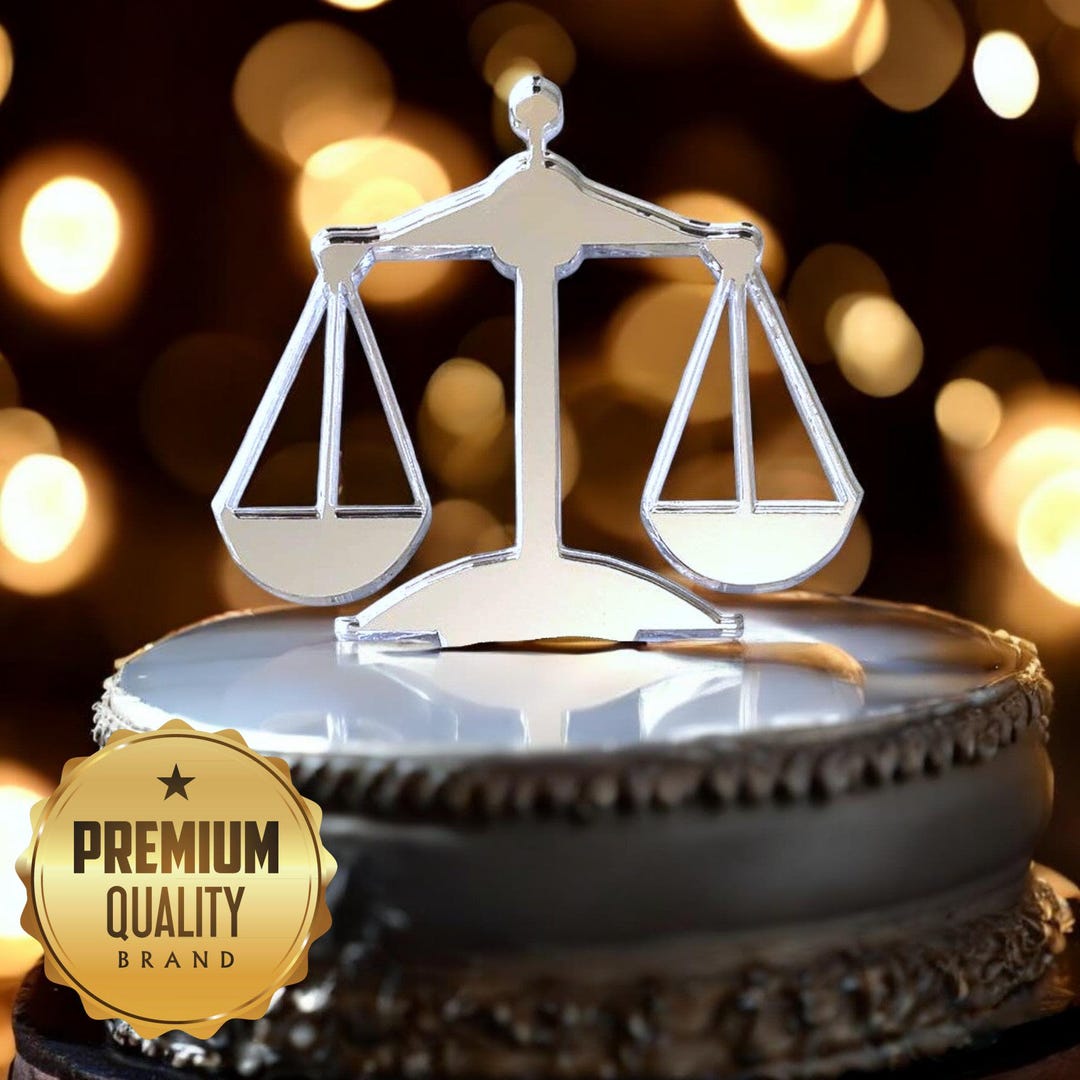 Scales of Justice Cake Toppers, Colours, Custom Shapes & Engraving - Etsy