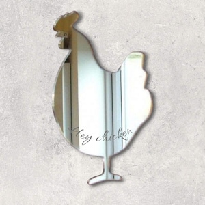 Cockerel Acrylic Mirror Wall Art: Personalized Engraving Available