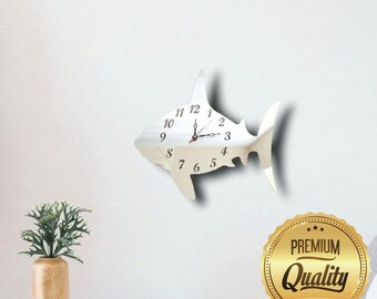 Shark Acrylic Clock – Many Colours Available (Bespoke Shapes and Sizes Made)