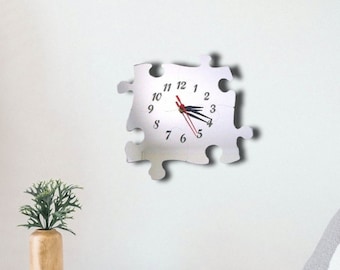 Puzzle Piece Acrylic Clock – Many Colours Available (Bespoke Shapes and Sizes Made)