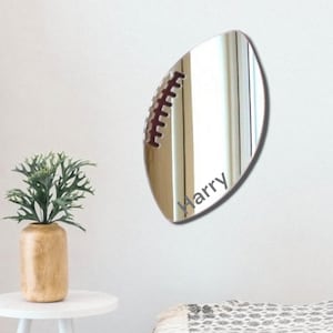 Rugby Ball Large Acrylic Mirror Wall Art - Many Size Options (Bespoke Items Made)