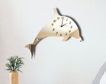 Dolphin Acrylic Clock – Many Colours Available (Bespoke Shapes and Sizes Made)