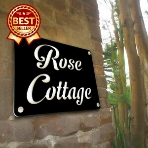 Large Rectangular House Name Sign - Many Colour and Style Options (Bespoke Signs Made)