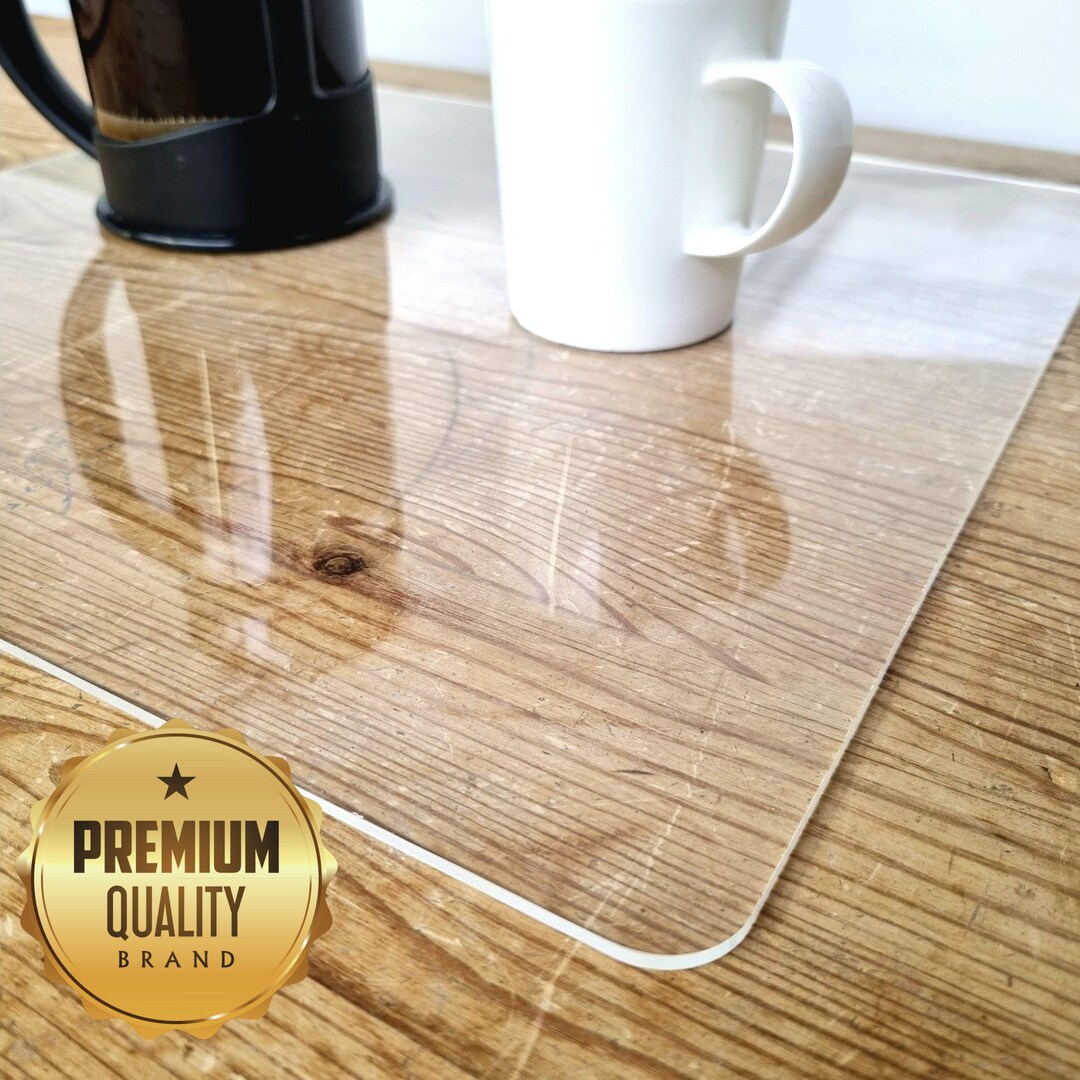 Acrylic Clear Worktop Savers - Plain or Personalised Engraving (custom ...