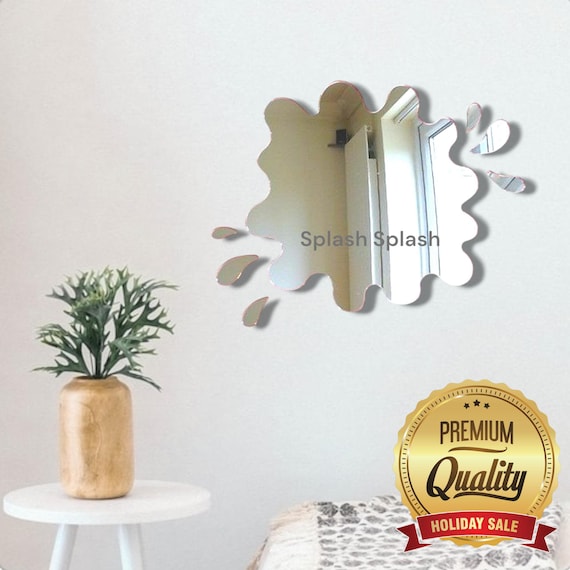 Acrylic Puddle Mirror with Splashes: Personalized Wall Art