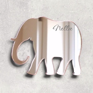 Elephant Acrylic Mirror Wall Art: Personalized Engraved Decor