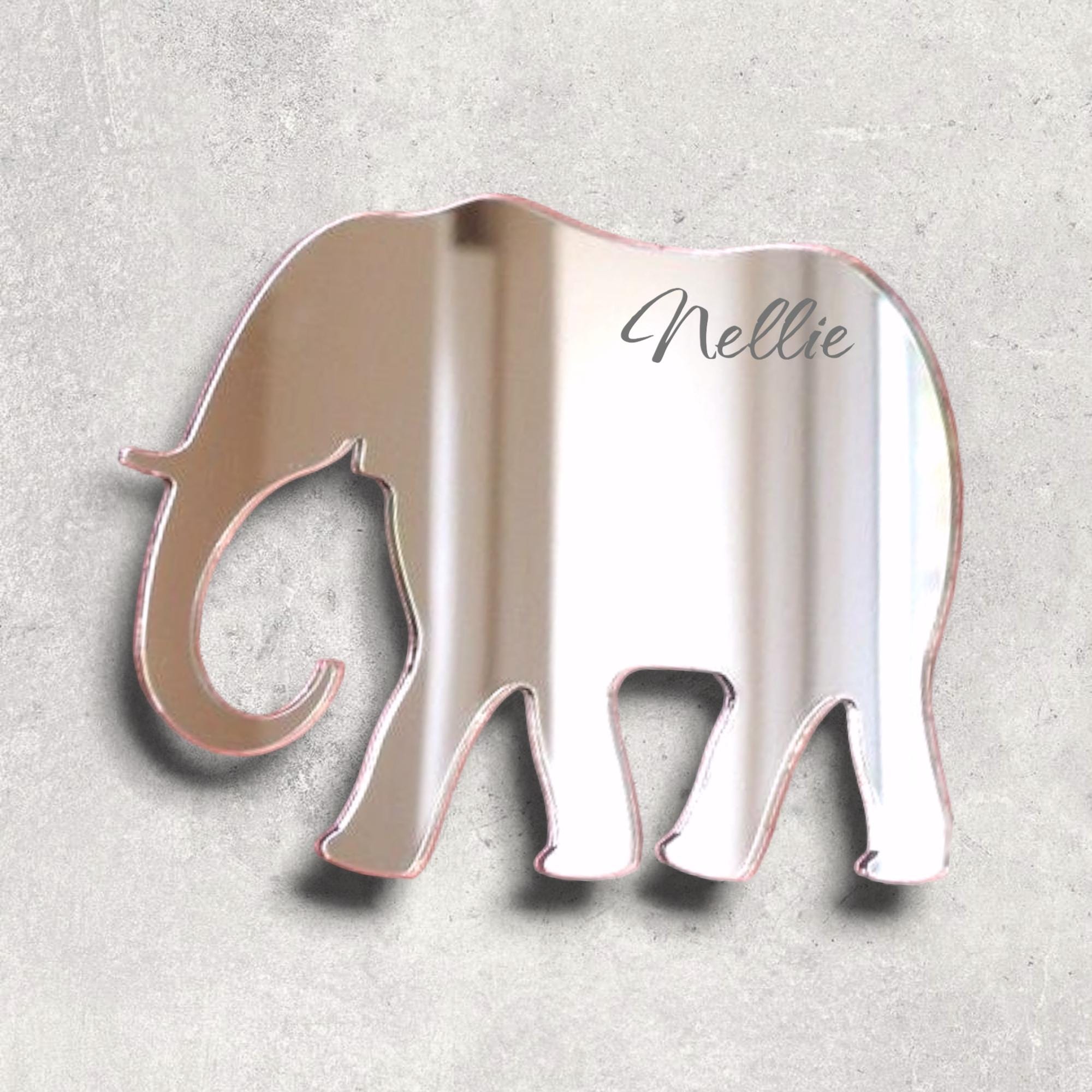 Elephant Acrylic Mirror Wall Art: Personalized Engraved Decor