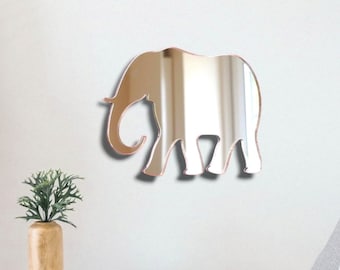 Elephant  Large Acrylic Mirror Wall Art - Many Size Options (Bespoke Personalised Items Made)