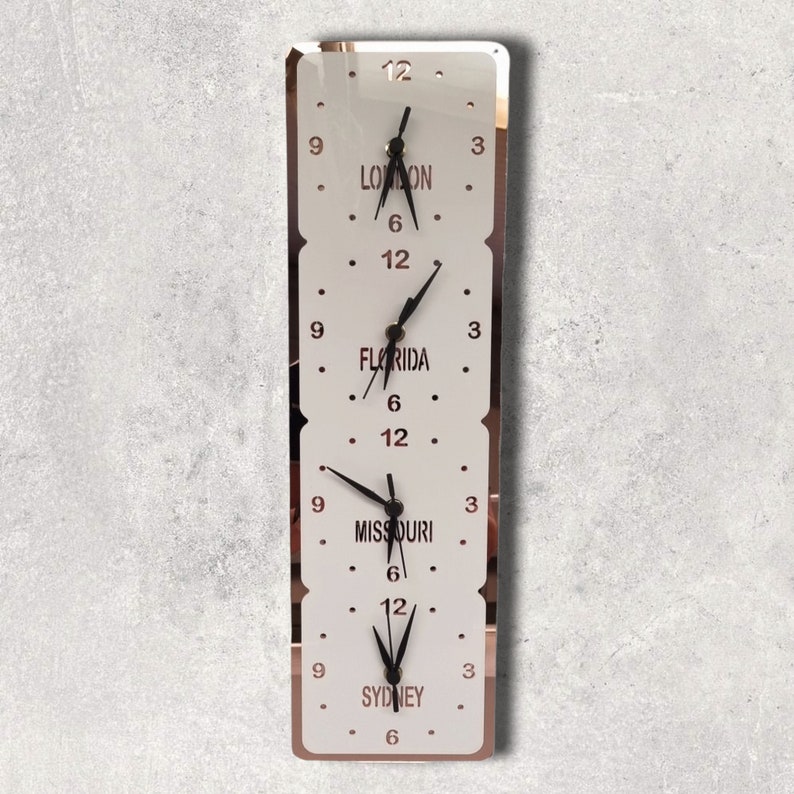Family, Friends & Place Names, Time Zone Vertical Clock rectangular