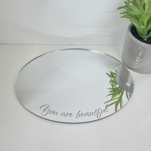 Oval Acrylic Mirror Wall Art - Many Size /Colour Options, Plain or Personalised Engraving (Bespoke Items Made)