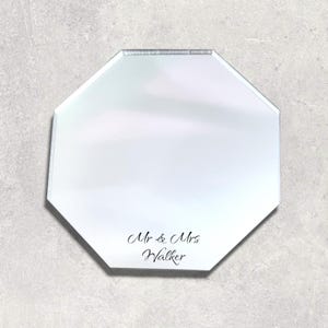 Octagon Acrylic Mirror Wall Art: Personalized Engraving Options