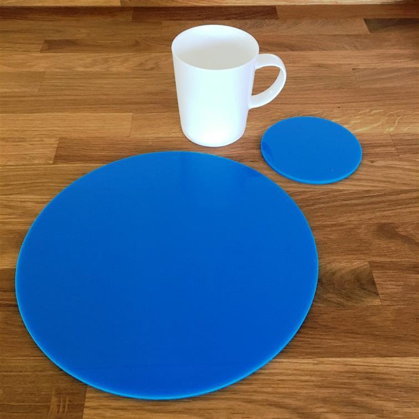 Round Placemat and Coaster Set Red Etsy
