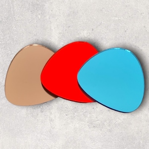 Placemats & Coasters, Triangle Pebble Shaped Mirrored -  (Custom Sizes, Colours, Shapes)