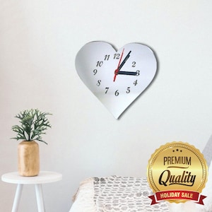 Heart Acrylic Clock – Many Colours Available (Bespoke Shapes and Sizes Made)