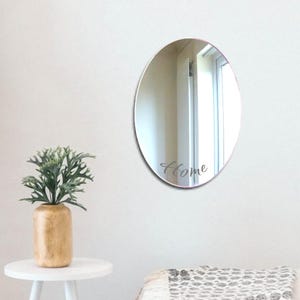 Oval Acrylic Wall Mirror: Personalized Engraving, Shatterproof
