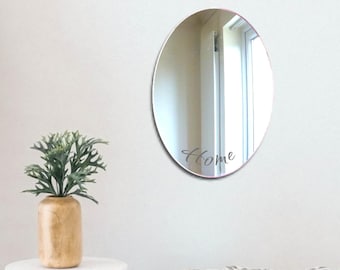 Oval Acrylic Wall Mirror: Personalized Engraving, Shatterproof