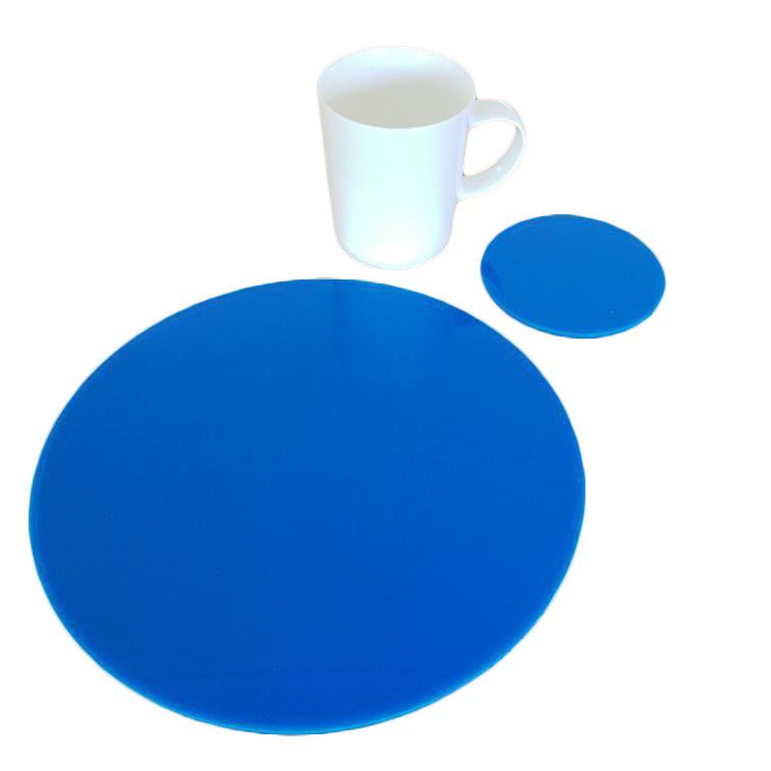 Round Placemat and Coaster Set Red Etsy