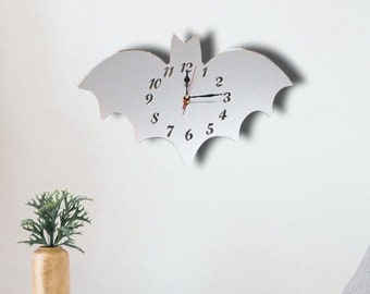 Bat Acrylic Clock - Many Colours Available (Bespoke Shapes and Sizes Made)