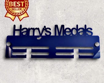 Personalised Medal Display Hanger -  Many Colour Options (Bespoke Made)