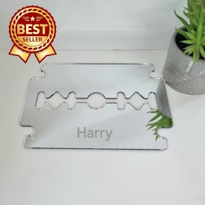 Personalized Razor Blade Acrylic Mirror Wall Art