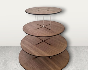 Multi Tier Wood Round Cake Stand for Weddings & Celebrations -  (Custom Sizes/Heights and Colour Woods)