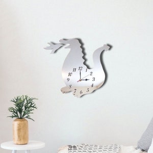 Dragon Acrylic Clock – Many Colours Available (Bespoke Shapes and Sizes Made)
