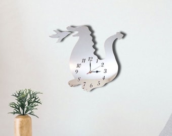 Dragon Acrylic Clock – Many Colours Available (Bespoke Shapes and Sizes Made)