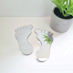 Pair of Feet Acrylic Mirror Wall Art - Many Size, Colour & Engraving Options (Bespoke Personalised Items Made)