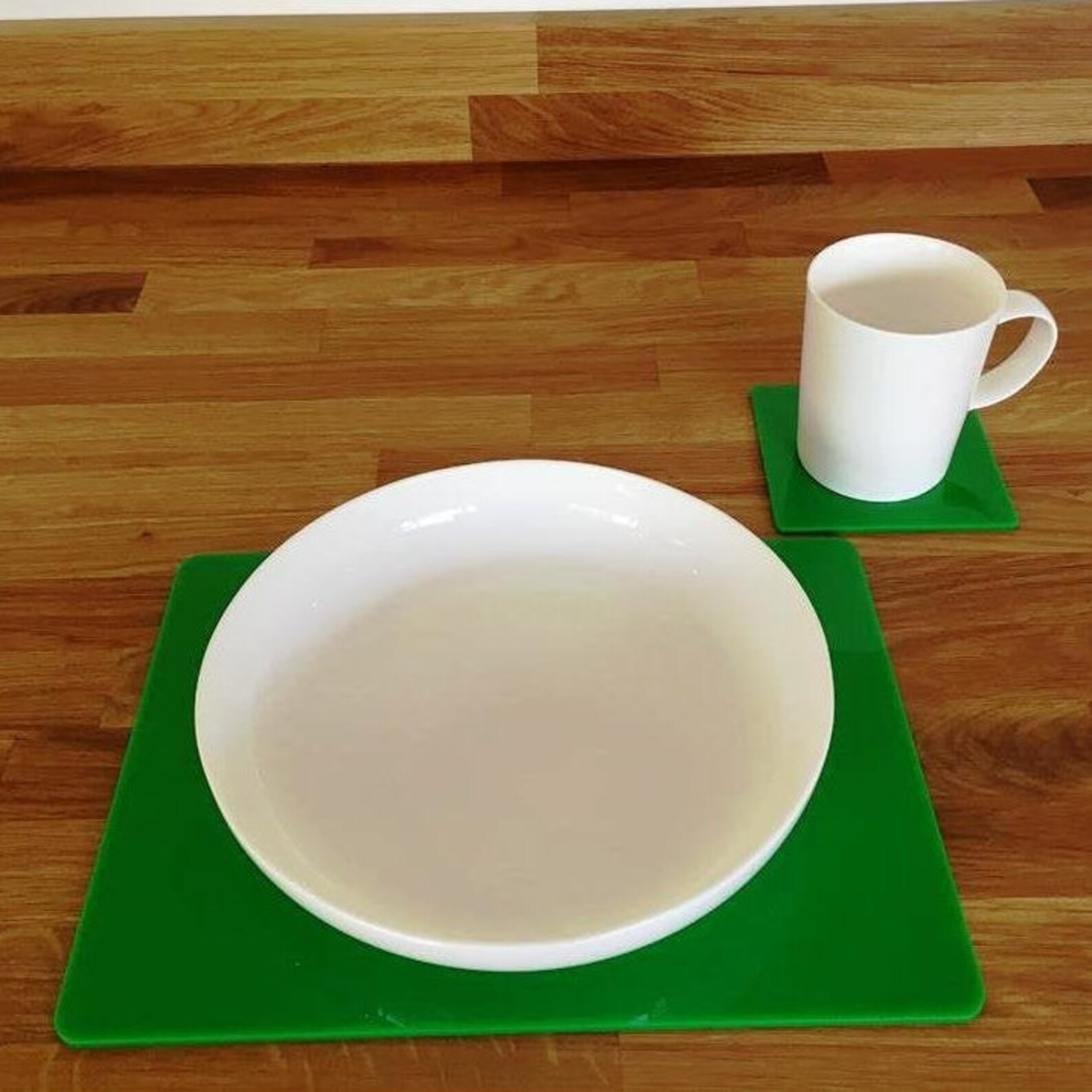 Rectangular Placemat and Coaster Set Bright Green Etsy