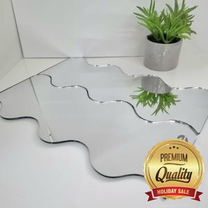 Espejo acrílico ondulado para pared: opciones de grabado