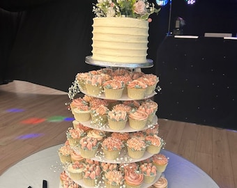 Large Multi Tier Acrylic Round Cake Stand for Weddings & Celebrations  (Custom Sizes, shapes and Colours)