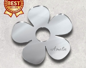 Daisy Flower Acrylic Mirror Wall Art -  (Custom Sizes, Shapes and Colours)