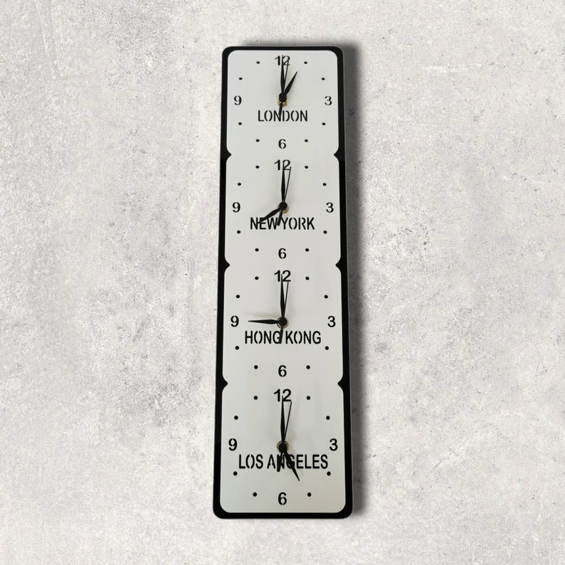 Family, Friends & Place Names, Time Zone Vertical Clock rectangular