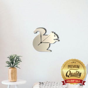 Squirrel Acrylic Clock – Many Colours Available (Bespoke Shapes and Sizes Made)